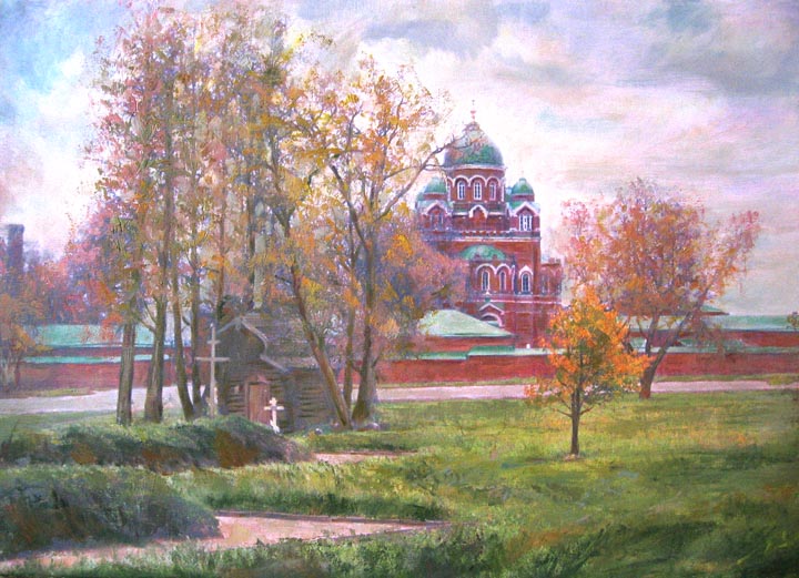 Живопись. пейзаж.  Монастырь в Бородино