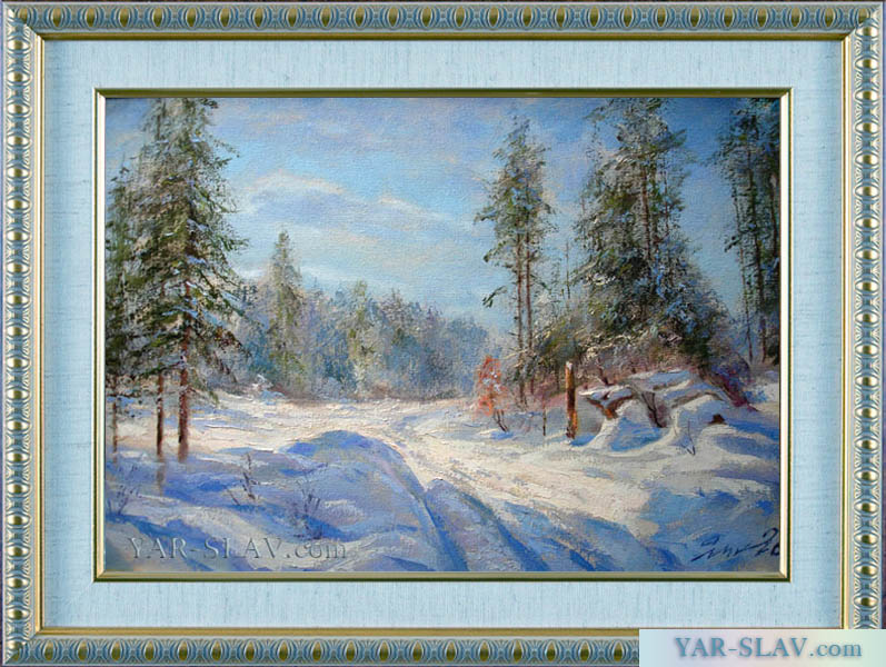 Зима картина живопись