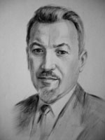 Современный мужской портрет  в технике карандаш, сухая кисть. Портретист Ярослав Цико