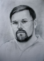 Современный мужской портрет  в технике карандаш, сухая кисть. Портретист Ярослав Цико