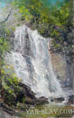 Манявский водопад живопись